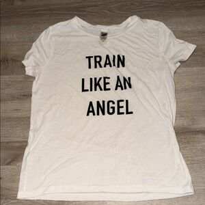 Victorias Secret White Graphic Tee - Train Like an Angel